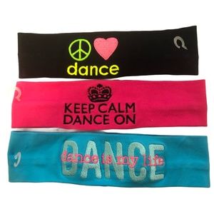 NEW HEADBANDS Set of 3 "Dance Themed"